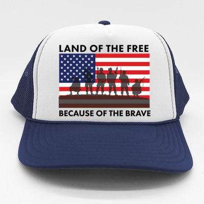 Land Of The Free Because Of The Brave Trucker Hat