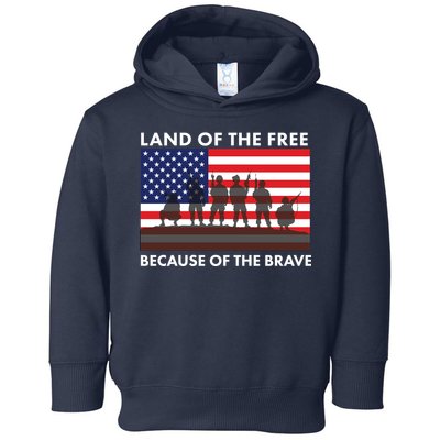 Land Of The Free Because Of The Brave Toddler Hoodie