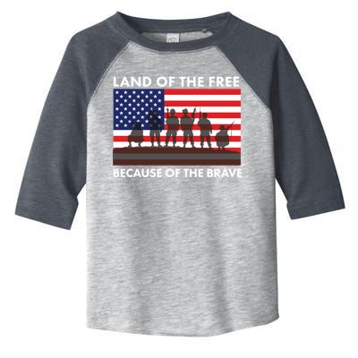 Land Of The Free Because Of The Brave Toddler Fine Jersey T-Shirt