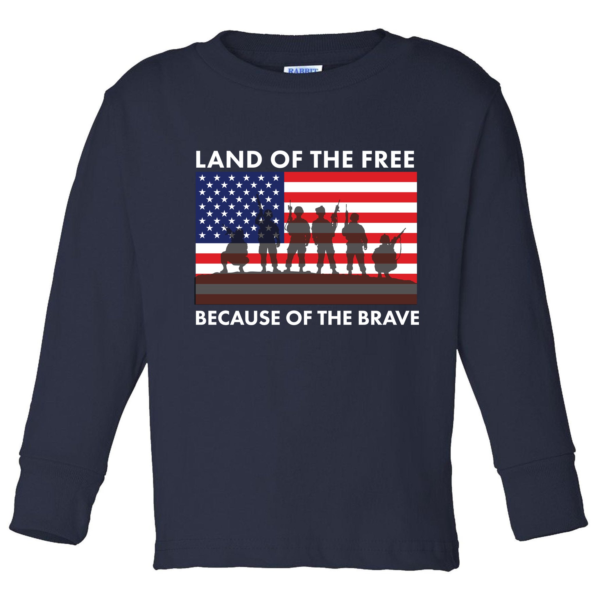 Land Of The Free Because Of The Brave Toddler Long Sleeve Shirt
