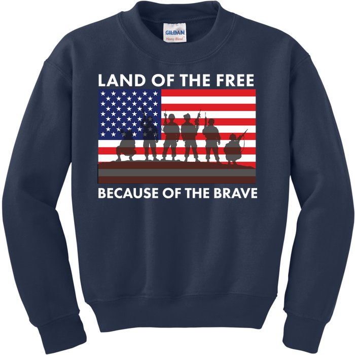 Land Of The Free Because Of The Brave Kids Sweatshirt