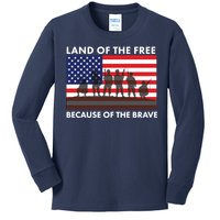 Land Of The Free Because Of The Brave Kids Long Sleeve Shirt