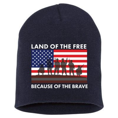 Land Of The Free Because Of The Brave Short Acrylic Beanie