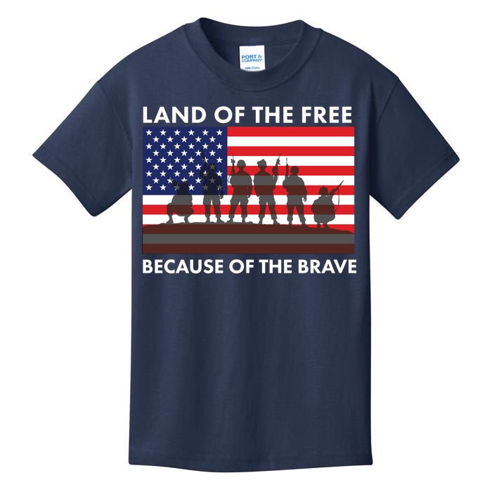 Land Of The Free Because Of The Brave Kids T-Shirt