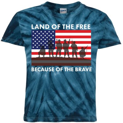 Land Of The Free Because Of The Brave Kids Tie-Dye T-Shirt