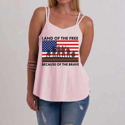 Land Of The Free Because Of The Brave Women's Strappy Tank