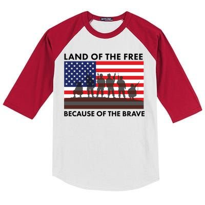 Land Of The Free Because Of The Brave Kids Colorblock Raglan Jersey