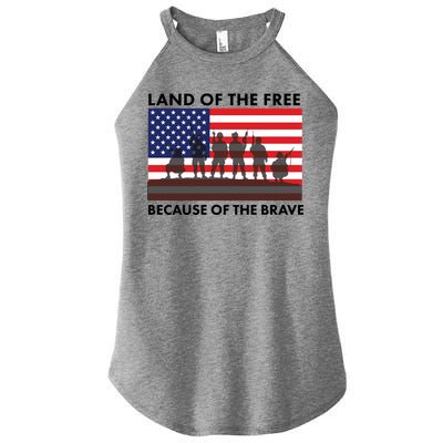 Land Of The Free Because Of The Brave Women's Perfect Tri Rocker Tank