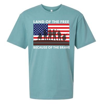 Land Of The Free Because Of The Brave Sueded Cloud Jersey T-Shirt