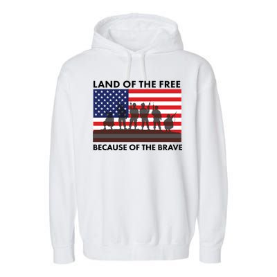 Land Of The Free Because Of The Brave Garment-Dyed Fleece Hoodie