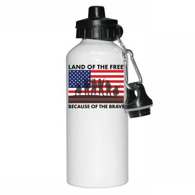 Land Of The Free Because Of The Brave Aluminum Water Bottle