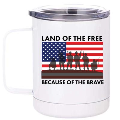 Land Of The Free Because Of The Brave 12 oz Stainless Steel Tumbler Cup