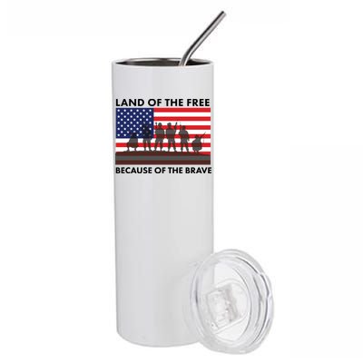 Land Of The Free Because Of The Brave Stainless Steel Tumbler