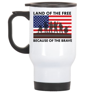 Land Of The Free Because Of The Brave Stainless Steel Travel Mug