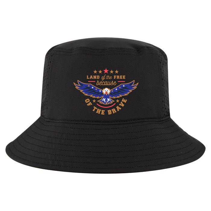 Land Of The Free Because Of The Brave Eagle Cool Comfort Performance Bucket Hat