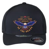 Land Of The Free Because Of The Brave Eagle Flexfit Unipanel Trucker Cap