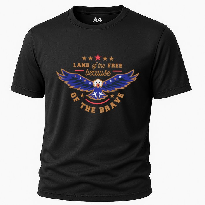 Land Of The Free Because Of The Brave Eagle Cooling Performance Crew T-Shirt