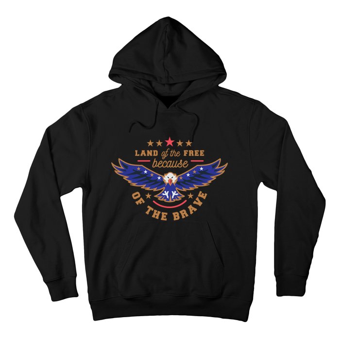 Land Of The Free Because Of The Brave Eagle Hoodie