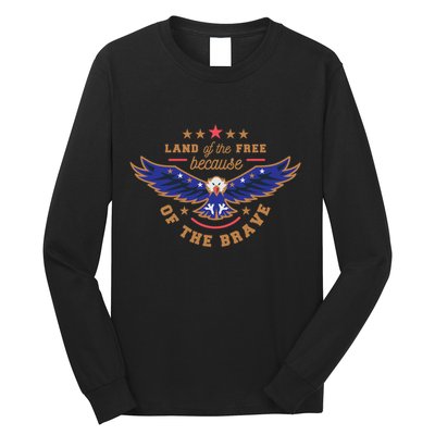 Land Of The Free Because Of The Brave Eagle Long Sleeve Shirt