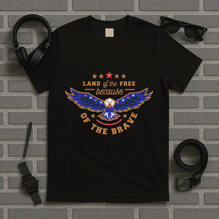 Land Of The Free Because Of The Brave Eagle T-Shirt
