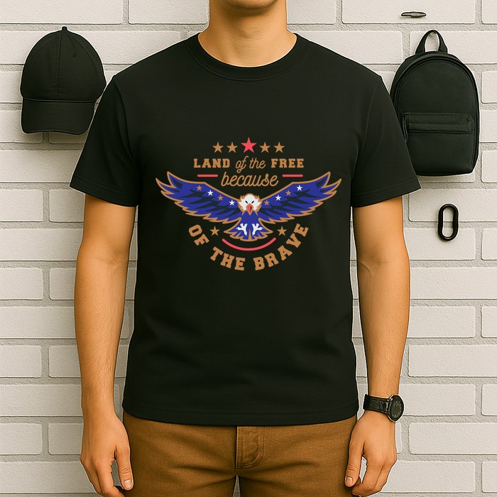 Land Of The Free Because Of The Brave Eagle T-Shirt