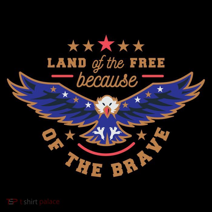 Land Of The Free Because Of The Brave Eagle Button