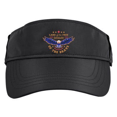 Land Of The Free Because Of The Brave Eagle Adult Drive Performance Visor