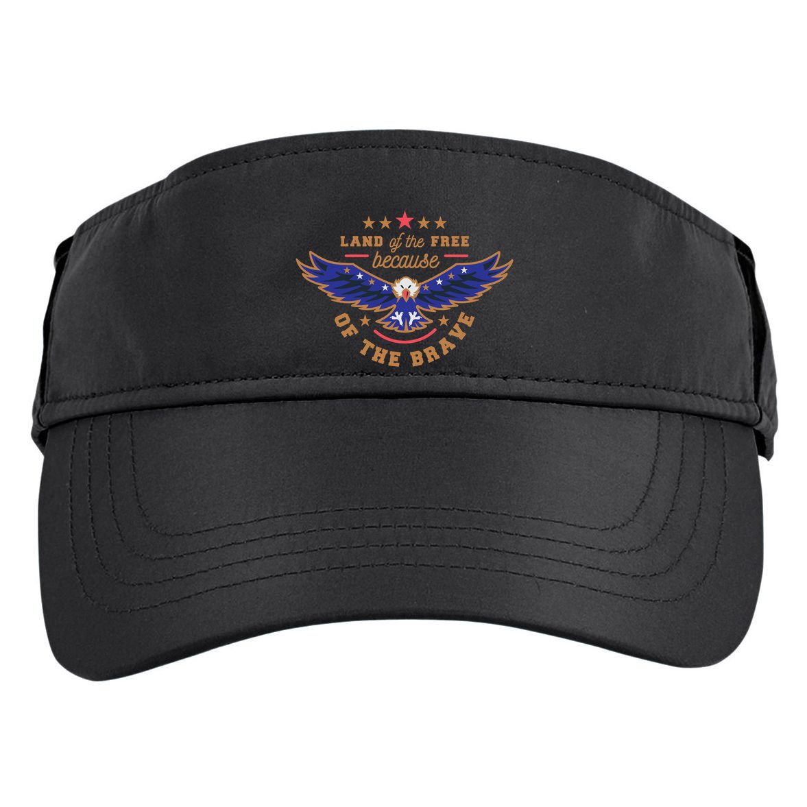 Land Of The Free Because Of The Brave Eagle Adult Drive Performance Visor