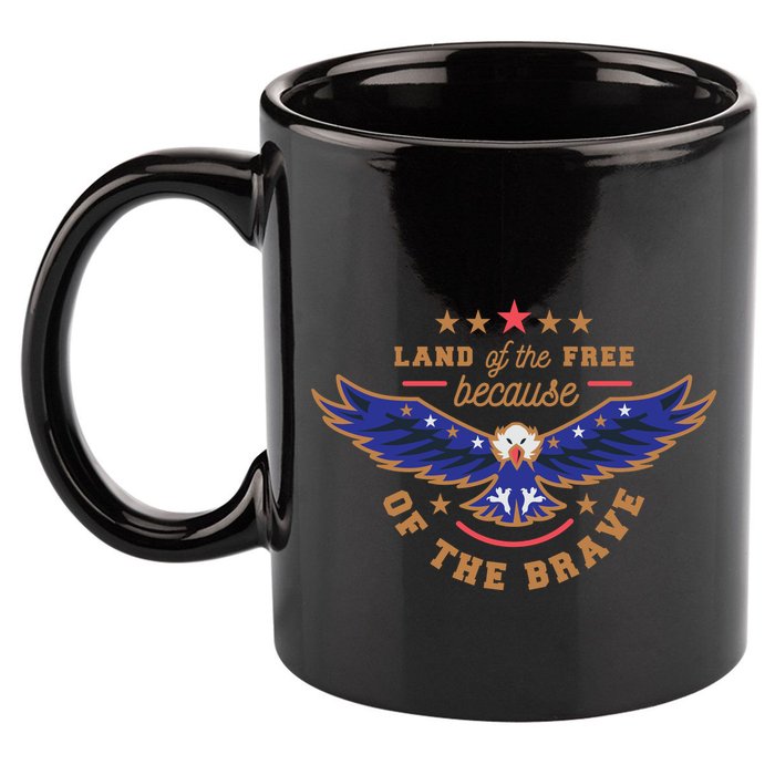 Land Of The Free Because Of The Brave Eagle 11oz C Handle Ceramic Mug
