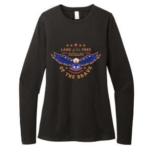 Land Of The Free Because Of The Brave Eagle Womens CVC Long Sleeve Shirt