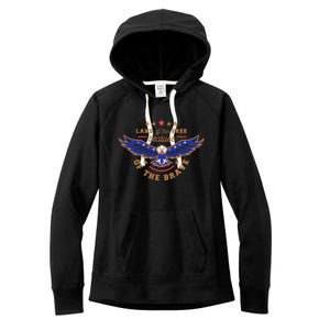 Land Of The Free Because Of The Brave Eagle Women's Fleece Hoodie