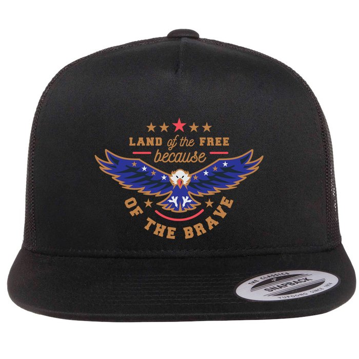 Land Of The Free Because Of The Brave Eagle Flatbill Hat