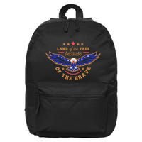 Land Of The Free Because Of The Brave Eagle 16 in Basic Backpack
