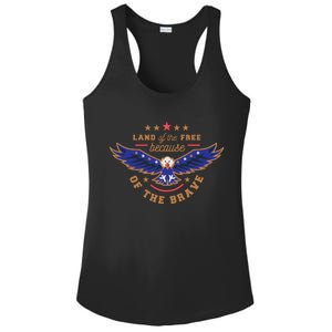 Land Of The Free Because Of The Brave Eagle Ladies PosiCharge Competitor Racerback Tank