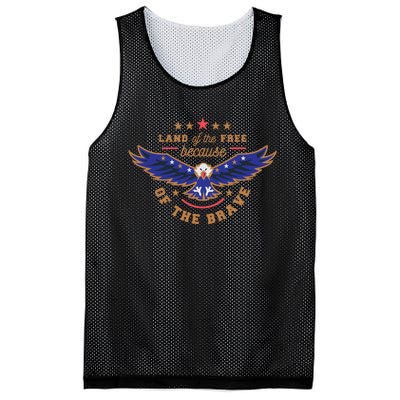 Land Of The Free Because Of The Brave Eagle Mesh Reversible Basketball Jersey Tank