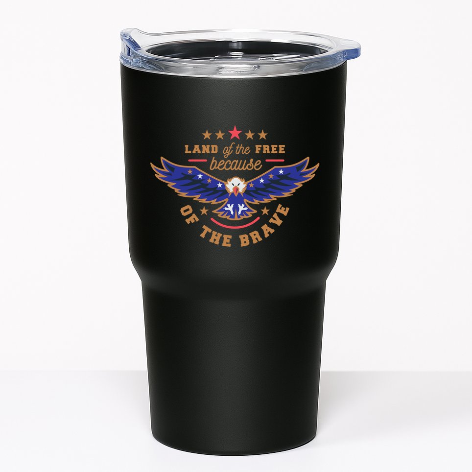 Land Of The Free Because Of The Brave Eagle Tumbler