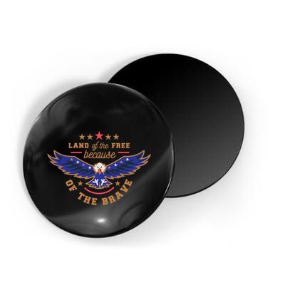 Land Of The Free Because Of The Brave Eagle Magnet