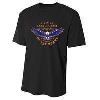 Land Of The Free Because Of The Brave Eagle Performance Sprint T-Shirt