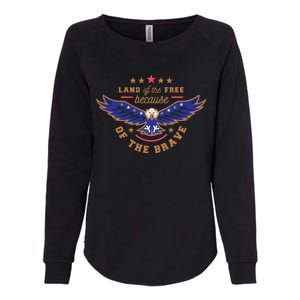 Land Of The Free Because Of The Brave Eagle Womens California Wash Sweatshirt