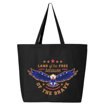 Land Of The Free Because Of The Brave Eagle 25L Jumbo Tote