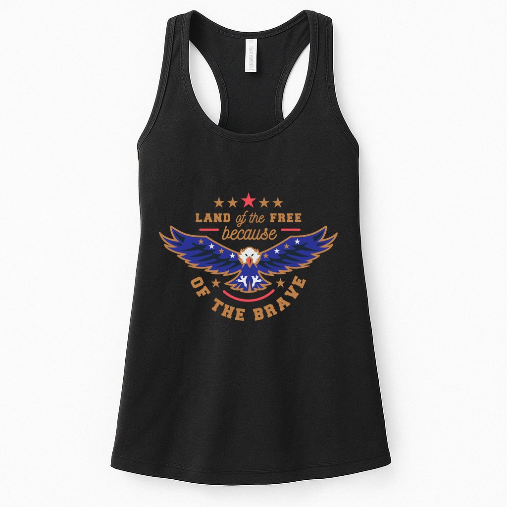 Land Of The Free Because Of The Brave Eagle Womens Tank Top