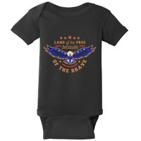 Land Of The Free Because Of The Brave Eagle Baby Bodysuit