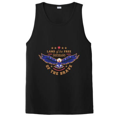 Land Of The Free Because Of The Brave Eagle PosiCharge Competitor Tank
