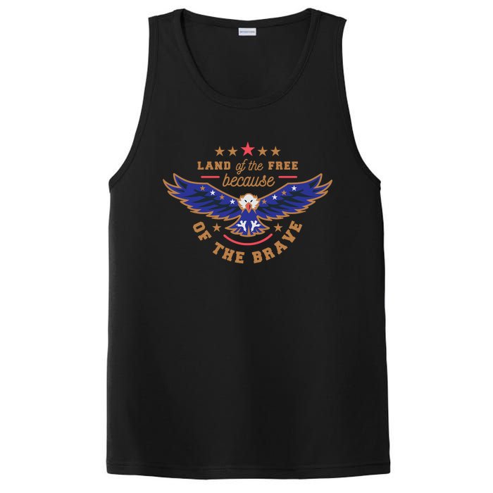 Land Of The Free Because Of The Brave Eagle PosiCharge Competitor Tank