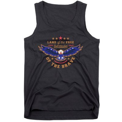 Land Of The Free Because Of The Brave Eagle Tank Top