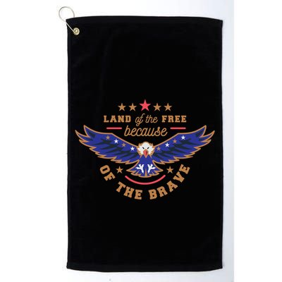 Land Of The Free Because Of The Brave Eagle Golf Towel