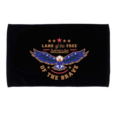 Land Of The Free Because Of The Brave Eagle Microfiber Hand Towel