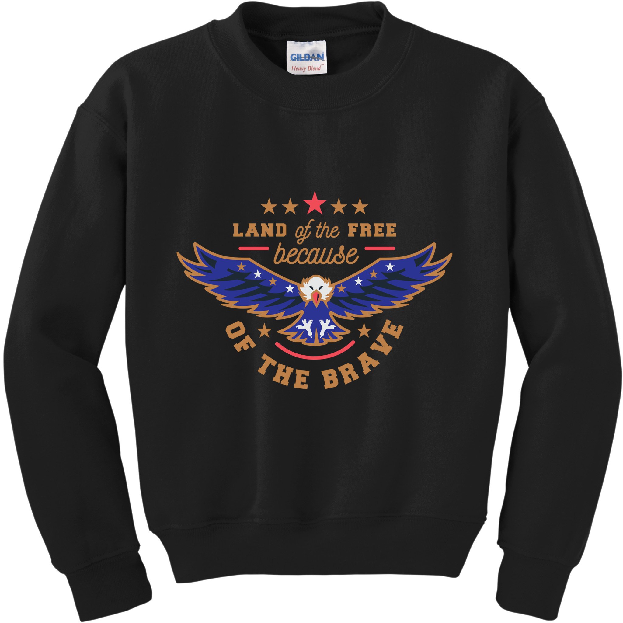 Land Of The Free Because Of The Brave Eagle Kids Sweatshirt