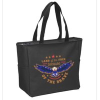 Land Of The Free Because Of The Brave Eagle Zip Tote Bag