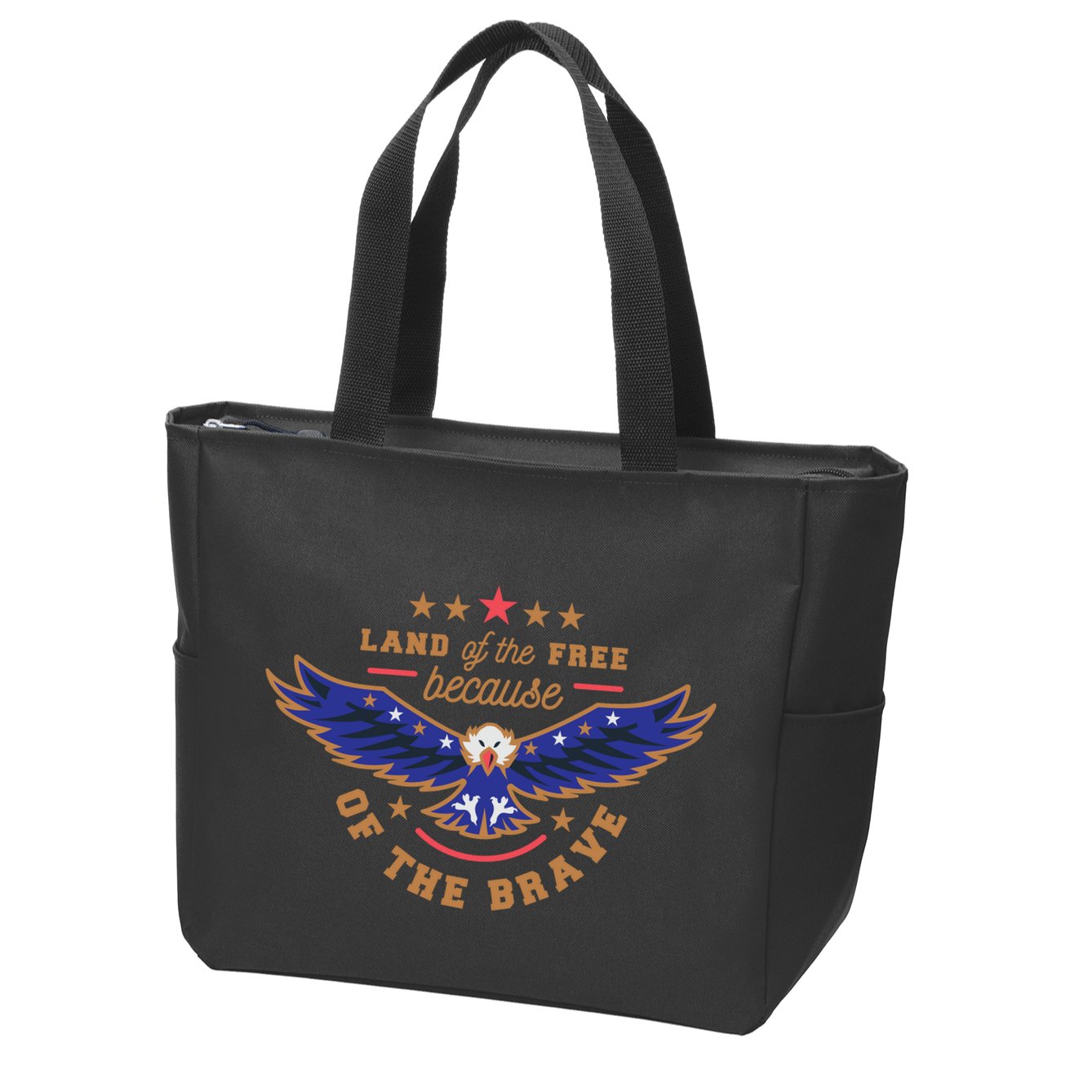 Land Of The Free Because Of The Brave Eagle Zip Tote Bag